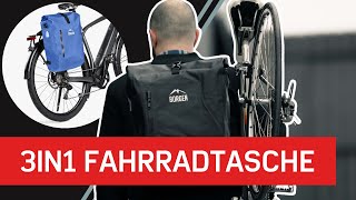 3in1 Gepäckträgertasche  Rucksack und Umhängetasche Borgen [upl. by Ahen]