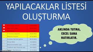 EXCEL YAPILACAK İŞLER LİSTESİ 45Video [upl. by Atinuj]