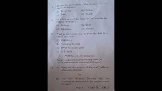 3rd Semester 2nd year General English III Question Paper MSU [upl. by Zednanreh]