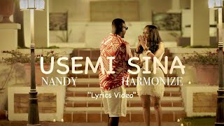 Nandy feat Harmonize  Usemi Sina Lyrics Video [upl. by Annenn]