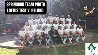 SPRINGBOKS Team photo vs Ireland first test at Loftus Versfeld [upl. by Chita127]