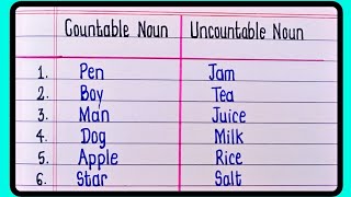 Countable and Uncountable noun  English Grammar  Countable uncountable nouns [upl. by Iznekcam125]