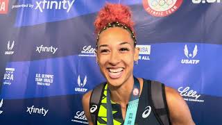 Taliyah Brooks Excited amp Relieved After Heptathlon 3rd Place to Qualify for Paris Olympics [upl. by Nimesh]