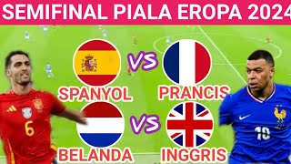 SEMIFINAL SPANYOL VS PRANCIS BELANDA VS INGGRIS JADWAL PIALA EROPA 2024 [upl. by Ragnar]