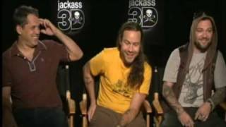 quotJackass 3Dquot Interview with Chris Pontius Bam Margera Jeff Tremaine [upl. by Odraccir156]