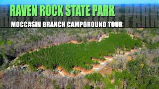 Moccasin Branch Campground Tour at Raven Rock State Park [upl. by Horodko]