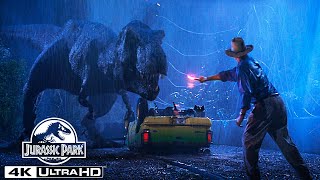 The T rex Escapes the Paddock in 4K HDR  Jurassic Park [upl. by Gnemgnok]