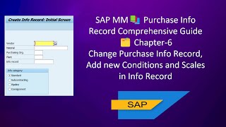 How to change Purchase Info Record Add new condition and Scales in Purchase Info Record sap sapmm [upl. by Coco]