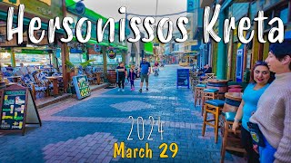 Hersonissos Crete Kreta walking tour 4k Greece 2024 [upl. by Goth]