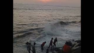 Sea water enjoy 🌊🌊 Uran Beach  Nagaon beach ⛱️🏖️ [upl. by Clay717]