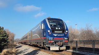 Amtrak 336 Hiawatha Service At Sturtevant Wisconsin With a Wave from Engineer on 12302023 [upl. by Ruttger]