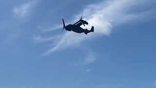 USAF CV22 Bell Boeing Osprey over Dyce airport in Aberdeen [upl. by Bolitho]