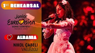 🇦🇱 Nikol Çabeli  Vallëzoj  1ST REHEARSAL Albania Junior Eurovision 2024 [upl. by Otreblada]