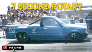 7 Second Mazda B2200 Turbo Rotary Pickup Test and Tune  Great Lakes Dragaway [upl. by Nort]