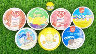 Satisfying video asmr ICE CREAM CUP WALLS MINIONS OREO COOKIES STROBERRY VANILLA asmr video [upl. by Dviad]