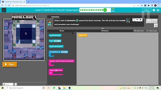 L1714 Codeorg  Express2021  Lesson 17 Minecraft Voyage Aquatic Introduction  level 14 [upl. by Monson]