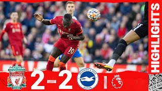 Highlights Liverpool 22 Brighton  Henderson amp Mane goals cancelled out by comeback [upl. by Leilamag234]