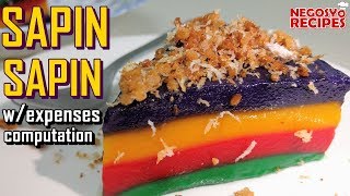 How to Cook Sapin Sapin for Food Business w Expenses Computation  Kakanin Recipe Sapinsapin [upl. by Gay]