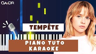 Angèle  Tempête Piano fr Cover Tutoriel KARAOKE Paroles [upl. by Nayrda931]