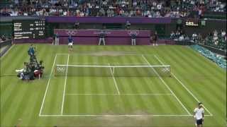 Jo Wilfried Tsonga vs Thomaz Bellucci HD Centre Court Olympic Tennis London 2012 Filmed by me [upl. by Seena]