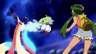 Pokemon Lusamines Milotic in battle vs Mallows Steenee [upl. by Anyah539]