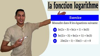 fonction logarithme 2 bac exercices corrigés  la fonction logarithme 2 bac équation exercice [upl. by Anyaled]