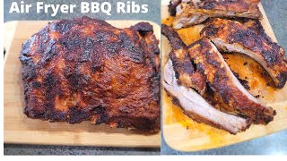 JUICY AIR FRYER BBQ RIBS RECIPE  AIR FRYER BBQ SIDE SPARE RIBS [upl. by Katleen]