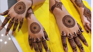 Eid Special Gol Tikki Mehndi Design  Arabic Flower Mehendi Design  Easy Bridal Mehndi Design 2023 [upl. by Idoj26]