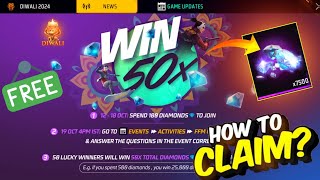 How To Get Free 50× Diamond 💎  Win 50× Diamond Event Free Fire [upl. by Erialb337]