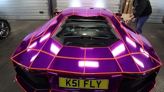 KSI Reacts to his Lamborghini Aventador Chrome Purple Wrap  Part 2 [upl. by Gatias]