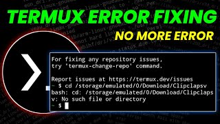 Fixing No Such File or Directory Error in Termux  By Technolex [upl. by Fital]