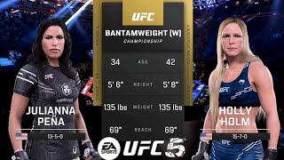 Julianna PEÑA vs Holly HOLM 🥊 UFC 5 Gameplay ufc ufc5 mma easports [upl. by Atnauqal993]