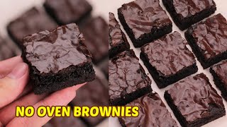 Dark Fudgy Brownies  No Oven No Mixer [upl. by Anile]