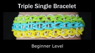 Rainbow Loom® Triple Single Bracelet [upl. by Colier43]