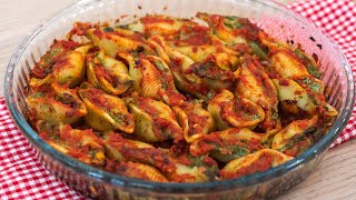 Conchiglioni ripieni di ricotta e spinaci  ricetta pasta al forno facile [upl. by Oinotnaocram]