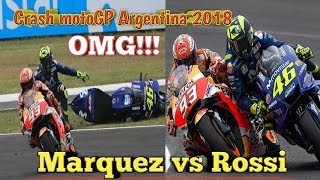 DETIK DETIK ROSSI JATUH MARQUES JATUHKAN ROSSI MOTO GP ARGENTINA 2018 HIGHLIGHTS rossi vs marquez [upl. by Marcos]