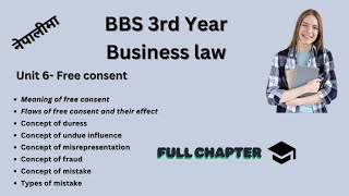 Concept of free consent bbs 3rd yearbusiness lawchapter6Free consent bbs [upl. by Nolyag886]