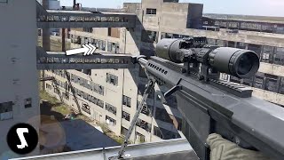 Highrise Rooftop Sniper Mission Barrett 50 Cal [upl. by Hpesoj]