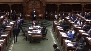 NDP escorted out of Ontarios legislature after protest of Bill 31 [upl. by Jacynth808]