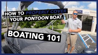 How to put a boat cover on a pontoon boat Boathouseh2ocom [upl. by Weiser]