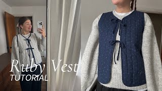 Ruby Vest Sewing Tutorial  Beginner Pattern  Quilted Vest Sew A Long [upl. by Kifar]