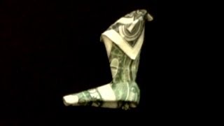 Dollar Origami Boot Tutorial  How to make a Dollar Boot [upl. by Dranrev]