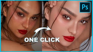 How to Skin Retouch In ONE CLICK  FREE PHOTOSHOP ACTION [upl. by Thorley]