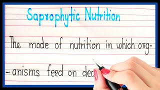 What is saprophytic nutrition  Definition of saprophytic nutrition [upl. by Ching]