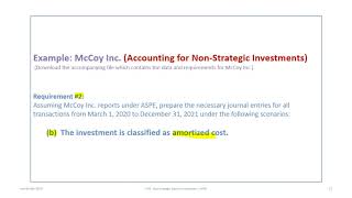 Accounting for NonStrategic Equity Investments  FVNI and Amortized Cost ASPE rev 2020 [upl. by Ludwog]