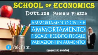 Ammortamento civile e ammortamento fiscale reddito fiscale variazioni in aumento [upl. by Nyrrat]