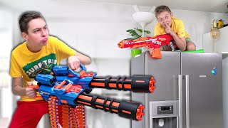 24 Hours of Hilarious Pranks with NERF Guns on My Brother🤪 [upl. by Leahcimsemaj]