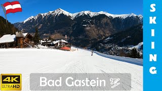 Stubnerkogel amp SKIING blue pistes to Bad Gastein  Austrian Alps in winter  4K60 [upl. by Naloc]