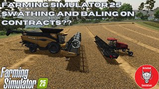 FARMING SIMULATOR 25  BEGINNERS GUIDE  SWATHING AND BALING ON CONTRACTINGS [upl. by Marysa545]