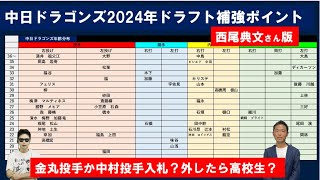 中日ドラゴンズ2024年ドラフト補強ポイント【西尾典文さん版】注目の1位は！？ [upl. by Skolnik]